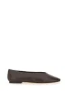 Aeyde Leather Pointed Toe Ballerina Shoes In Brown