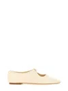 Aeyde Pointed Toe Leather Ballet Flats In Beige