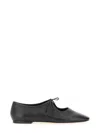 Aeyde Pointed Toe Nappa Leather Flats In Black