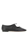 Aeyde Pointed Toe Nappa Leather Flats In Black