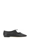 Aeyde Pointed Toe Nappa Leather Flats In Black