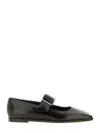 Aeyde Sunny Polido Dancer Lamb Leather Flats In Black