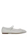 Aeyde Round Toe Ballerina Shoes With Contrast Piping In White