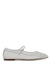 Aeyde Round Toe Ballerina Shoes With Contrast Piping In White