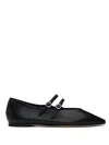Aeyde Franny Double-buckle Pointed Ballet Flats In Black