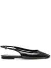 Aeyde Square-toe Leather Ballerina Shoes In Black