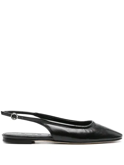 Aeyde Dani Leather Ballerina Shoes In Black