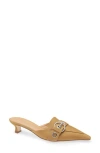 Aeyde Danielle Grosgrain Pointed Toe Mule In Caramel