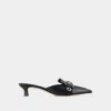 Aeyde Danielle Buckle-embellished Zebra-print Pony Hair Mules In Black