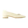Aeyde Patent-leather Bow Flats In Gold