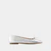 Aeyde Metallic Leather Ballerina Shoes In Silver