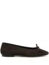 Aeyde Delfina Bow-detailed Ballet Flats In Brown