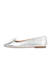 Aeyde Metallic Leather Ballerina Shoes In White