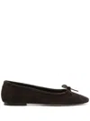 Aeyde Bow Suede Ballet Flats In Moka