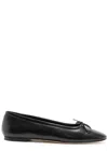 Aeyde Delfina Leather Bow Ballerina Flats In Black