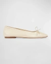 Aeyde Beige Delfina Suede Ballerina Flats In Creamy