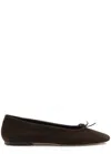 Aeyde Bow Suede Ballet Flats In Dark Brown