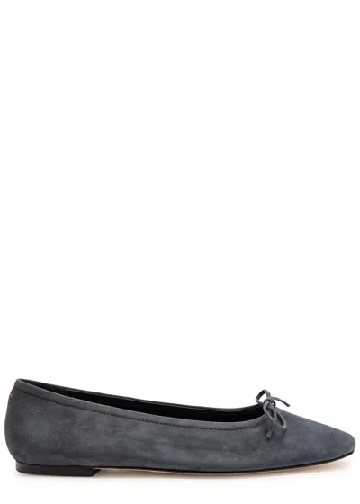 Aeyde Delfina Suede Ballet Flats In Gray