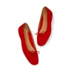 Aeyde Red Delfina Suede Ballerina Flats In Red