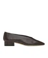 Aeyde Brown Delia Leather Ballerina Flats In Brown