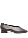 Aeyde Brown Delia Leather Ballerina Flats In Brown