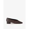 Aeyde Womens Dark Brown Delia Pointed-toe Leather Heeled Courts In Dark Brown