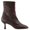 Aeyde 65mm Dorothy Leather Ankle Boots In Brown