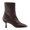 Aeyde 65mm Dorothy Leather Ankle Boots In Brown