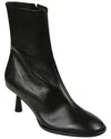 Aeyde Women Black Ankle Boots With Rounded Toe In Leather Woman In Black