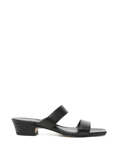 Aeyde Double-strap Square-toe Sandals In Black