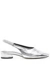 Aeyde Dua Ballet Flats In Silver