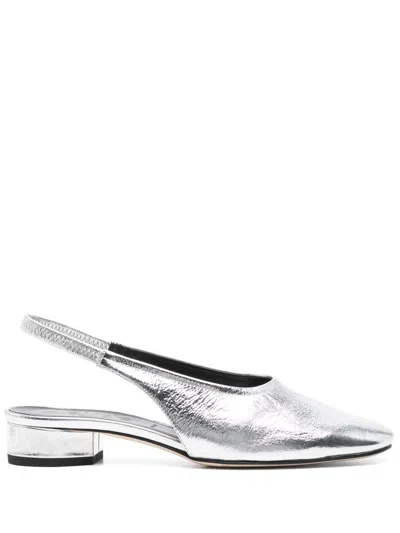 Aeyde Dua Ballet Flats In Silver