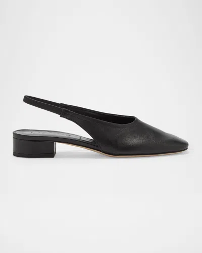 Aeyde Dua Nappa Leather Slingback Flats In Black