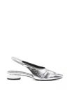 Aeyde Womens Silver Dua Slingback Leather Flats Eur 40.5 / 7.5 Uk In Multi