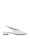 Aeyde Womens Silver Dua Slingback Leather Flats Eur 40.5 / 7.5 Uk