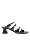 Aeyde Black Eanna Nappa Leather Heeled Sandals