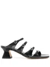 Aeyde Black Eanna Nappa Leather Heeled Sandals In Black