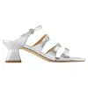 Aeyde Eanna Strappy Mules In Silver