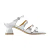 Aeyde Eanna Strappy Mules In Silver