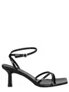 Aeyde Edith Thin Straps Flared Sandals In Black