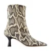 Aeyde 70mm Elina Snake-print Pointed-toe Ankle Boots In Brown