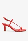 Aeyde Elise 75 Leather Sandals In Red