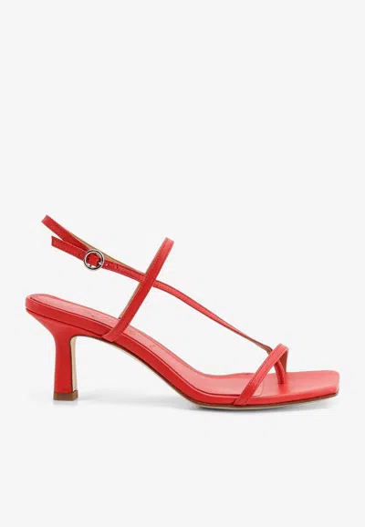 Aeyde Elise 75 Leather Sandals In Red