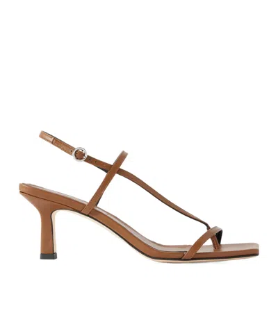 Aeyde Elise Leather Slingback Sandals In Brown