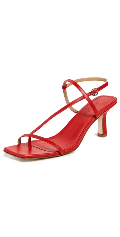 Aeyde Square Toe High Heel Sandals In Red