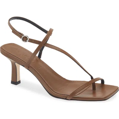 Aeyde Elise Leather Slingback Sandals In Brown