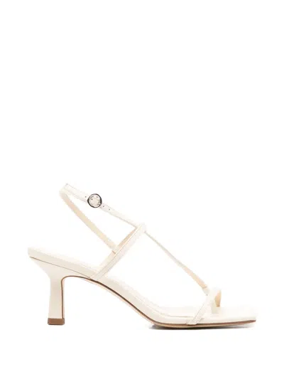 Aeyde 70mm Leather Sandals In White