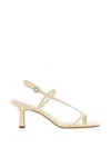 Aeyde Off-white Elise Leather Toe-post Heeled Sandals In Neutral