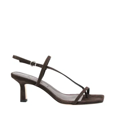 Aeyde Elise Suede Sandals In Brown