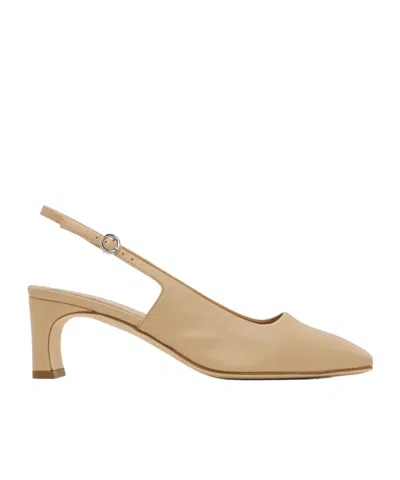 Aeyde Beige Eliza Slingback Heels In Latte